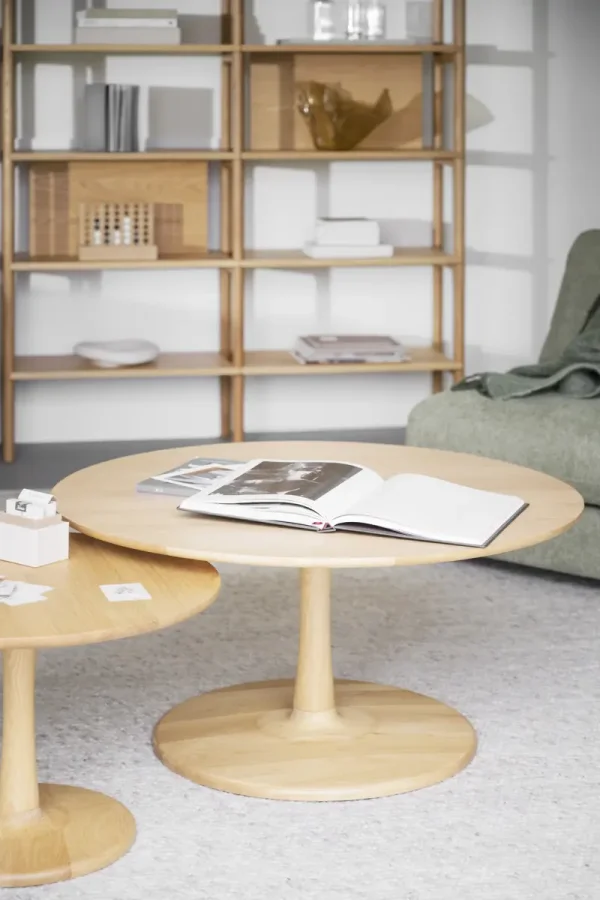 ROWICO Hobart sofabord, rund - natur eg (90)