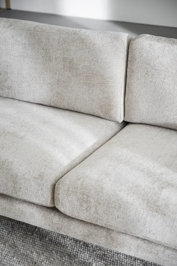 ROWICO Braden 3 pers. sofa - lys beige stof og natur egetr