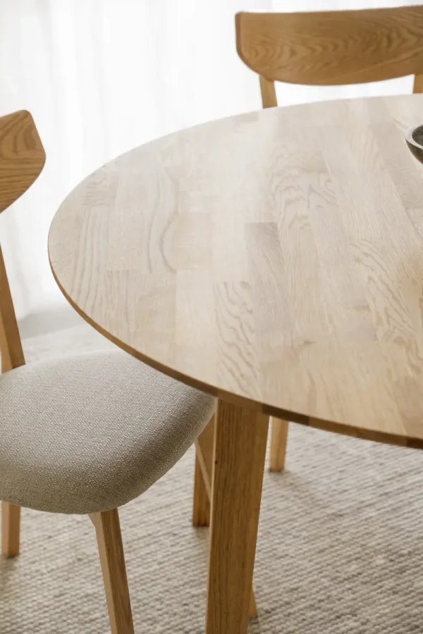 ROWICO Filippa spisebord, m. udtrk, rund - natur eg (120/165)