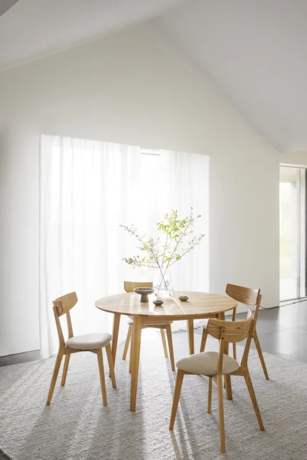 ROWICO Filippa spisebord, m. udtrk, rund - natur eg (120/165)