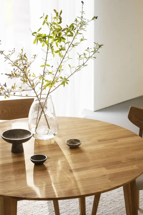 ROWICO Filippa spisebord, m. udtrk, rund - natur eg (120/165)