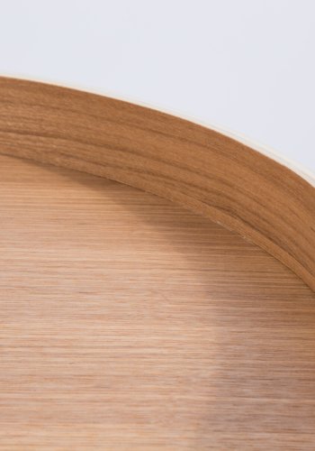 ZUIVER OAK bakkebord, rund - natur egetr og sort stl (46.5)