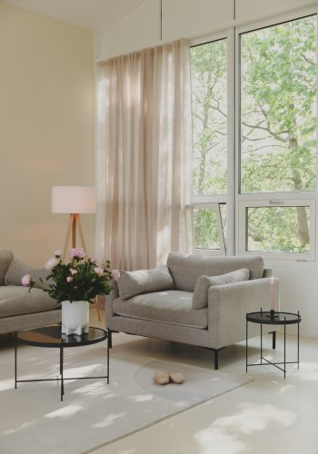 ZUIVER Cupid sidebord S, rund - sort glas og sort metal (43)