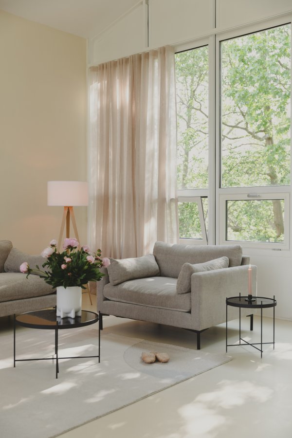 ZUIVER Cupid sidebord S, rund - sort glas og sort metal (43)