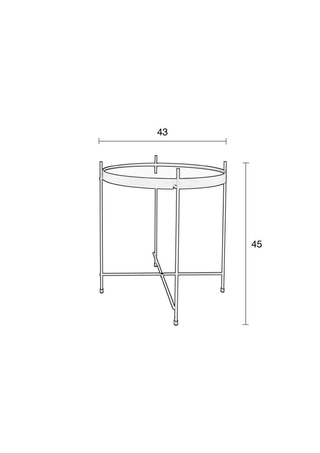 ZUIVER Cupid sidebord S, rund - sort glas og sort metal (43)