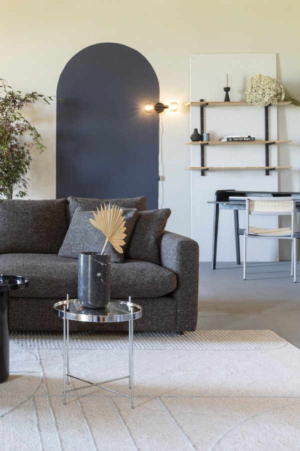 ZUIVER Cupid sidebord S, rund - slv glas og slv metal (43)