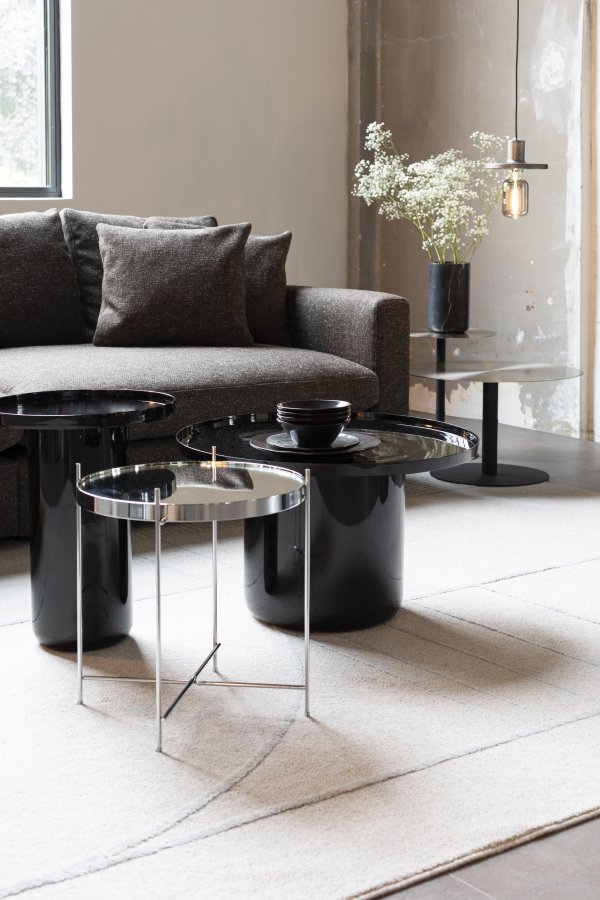 ZUIVER Cupid sidebord S, rund - slv glas og slv metal (43)