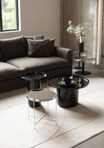 ZUIVER Cupid sidebord S, rund - slv glas og slv metal (43)