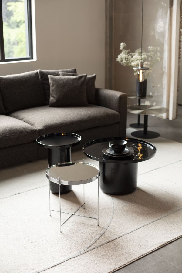 ZUIVER Cupid sidebord S, rund - slv glas og slv metal (43)