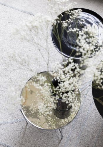 ZUIVER Cupid sidebord S, rund - slv glas og slv metal (43)