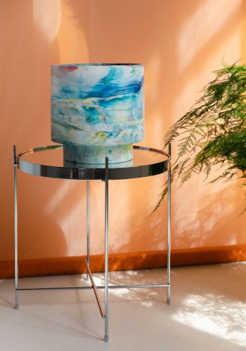 ZUIVER Cupid sidebord S, rund - slv glas og slv metal (43)