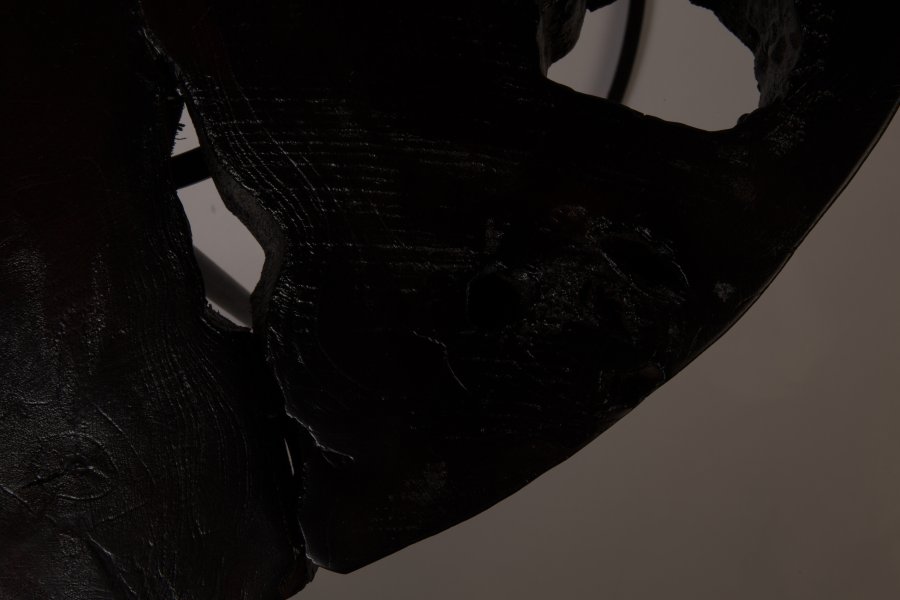 DUTCHBONE Kraton sidebord L, rund - sort teaktr og sort jern (60)