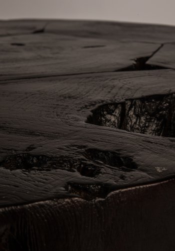 DUTCHBONE Kraton sidebord L, rund - sort teaktr og sort jern (60)