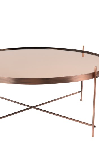 ZUIVER Cupid sidebord XXL, rund - kobber glas og kobber metal (82.5)
