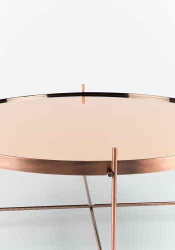 ZUIVER Cupid sidebord XXL, rund - kobber glas og kobber metal (82.5)