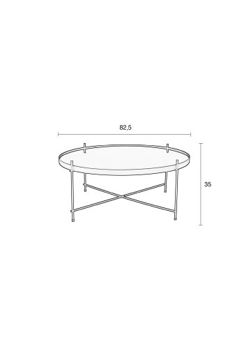 ZUIVER Cupid sidebord XXL, rund - kobber glas og kobber metal (82.5)