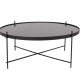 ZUIVER Cupid sidebord XXL, rund - sort glas og sort metal (82.5)