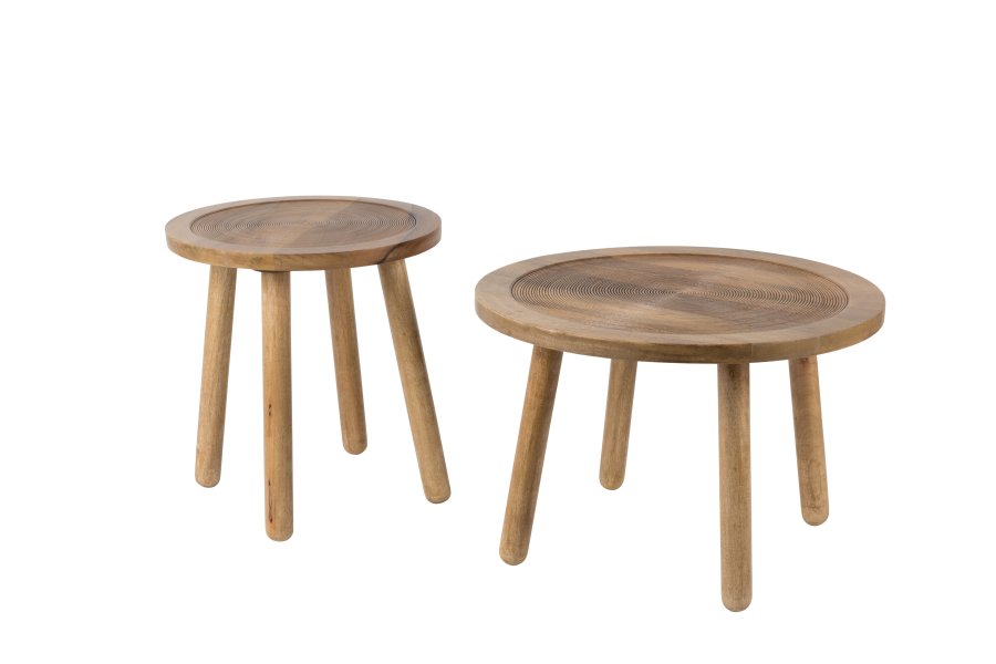 ZUIVER Dendron sidebord S, rund - brun mangotr (43)