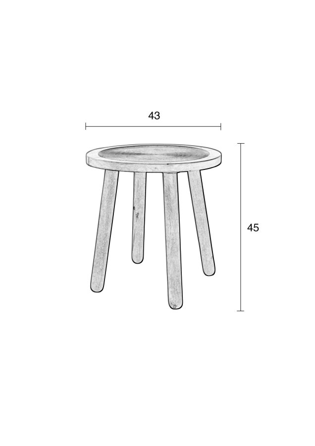 ZUIVER Dendron sidebord S, rund - brun mangotr (43)