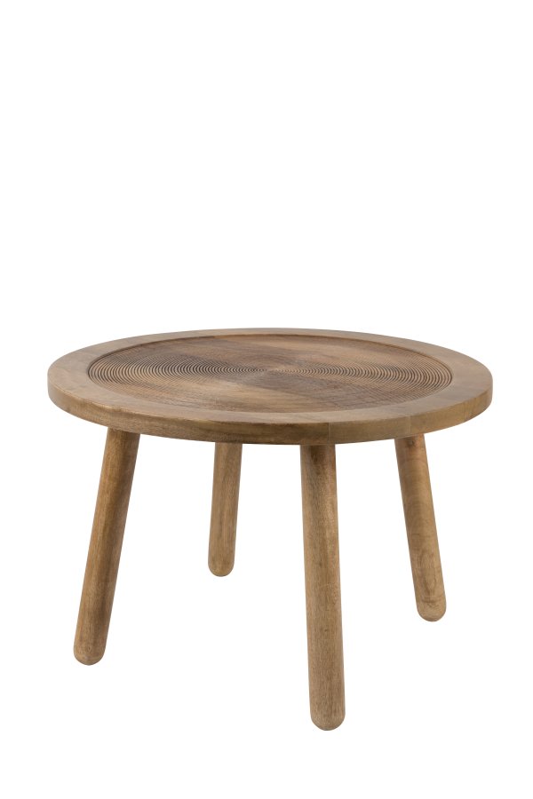ZUIVER Dendron sidebord L, rund - brun mangotr (60)