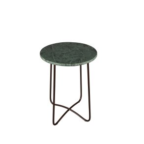 DUTCHBONE Emerald sidebord, rund - grn marmor og sort jern (41)