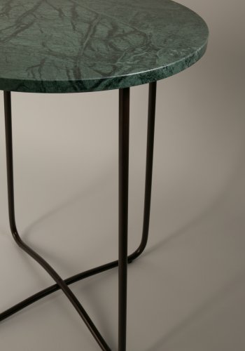 DUTCHBONE Emerald sidebord, rund - grn marmor og sort jern (41)