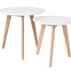 WHITE LABEL LIVING Bodine sidebord - hvid og natur tr (st af 2)