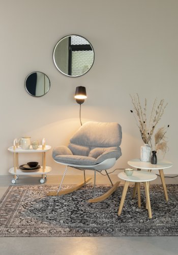 WHITE LABEL LIVING Bodine sidebord - hvid og natur tr (st af 2)