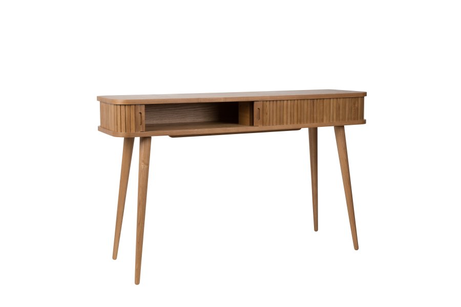 ZUIVER Barbier konsolbord, m. 2 skydelger - natur askefinér og asketr (120x35)