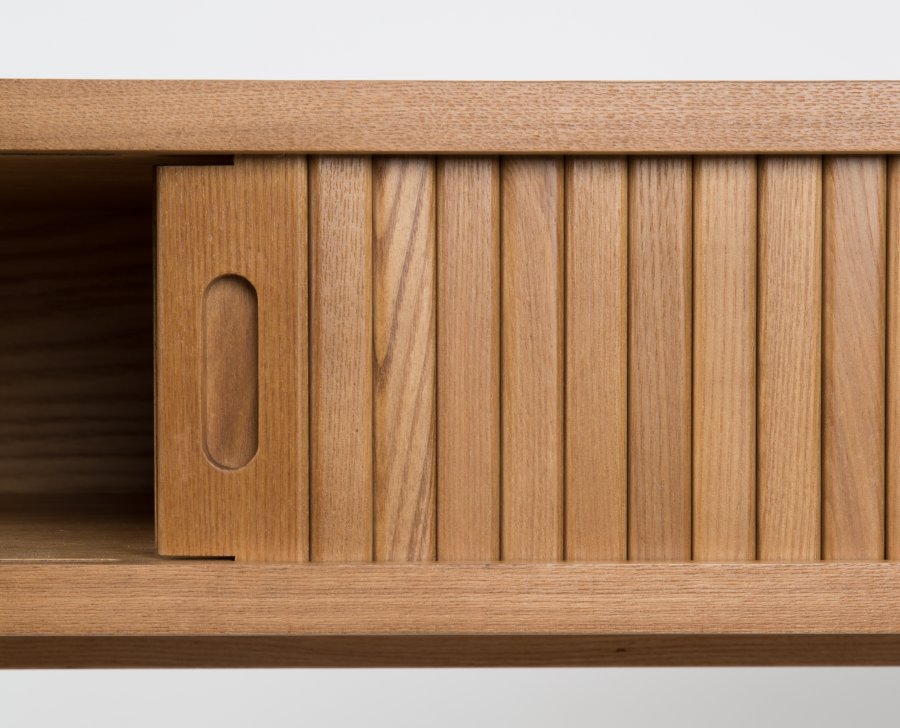 ZUIVER Barbier konsolbord, m. 2 skydelger - natur askefinér og asketr (120x35)