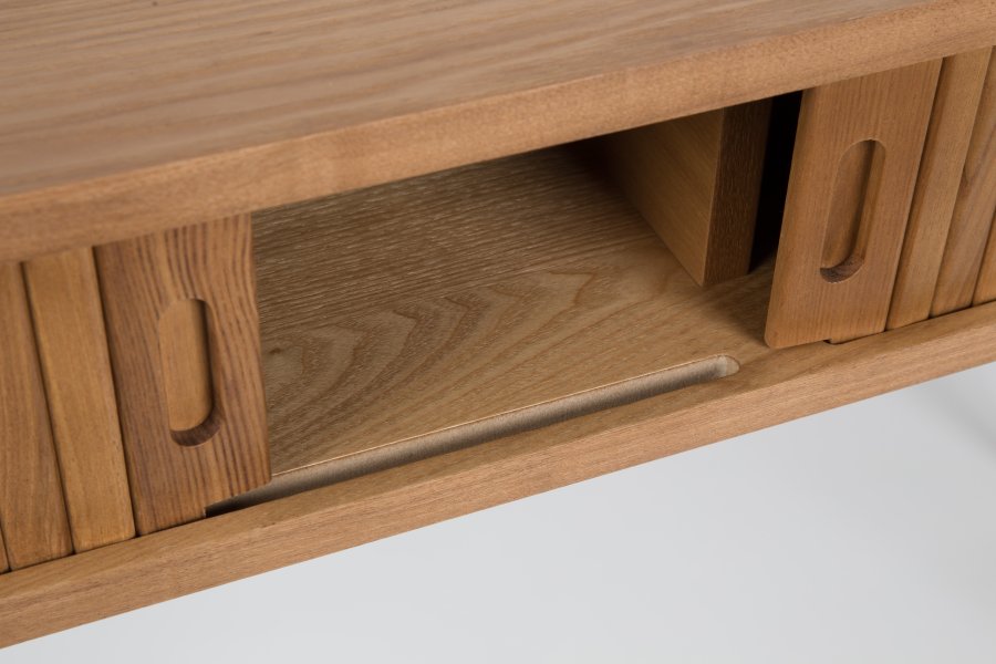 ZUIVER Barbier konsolbord, m. 2 skydelger - natur askefinér og asketr (120x35)