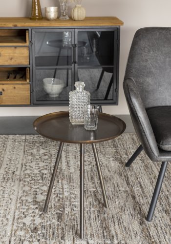 WHITE LABEL LIVING Frost sidebord, rund - kobber metal (39)