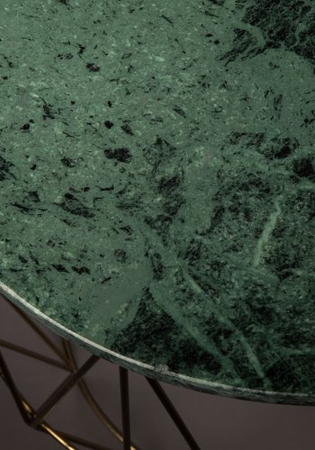 DUTCHBONE Boss sidebord, rund - grn marmor og guld jern (51)