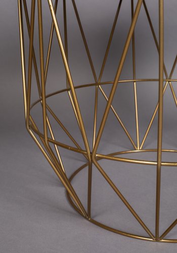 DUTCHBONE Boss sidebord, rund - grn marmor og guld jern (51)