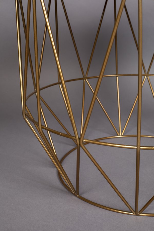 DUTCHBONE Boss sidebord, rund - grn marmor og guld jern (51)