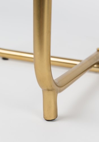 WHITE LABEL LIVING Timpa sidebord, rund - hvid marmor og guld metal (44,5)