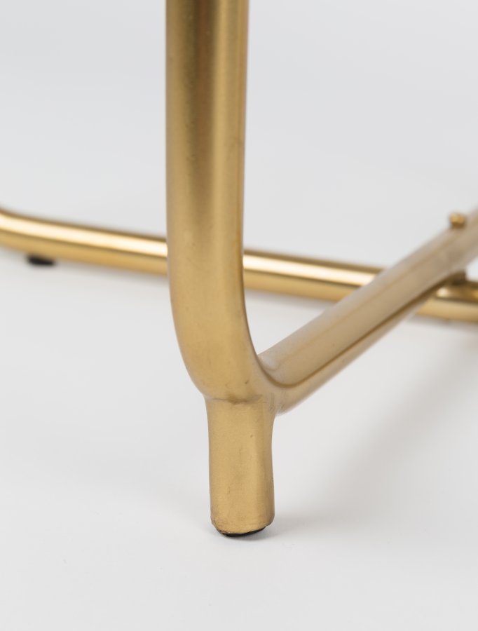 WHITE LABEL LIVING Timpa sidebord, rund - grn marmor og guld metal (44,5)