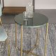 WHITE LABEL LIVING Timpa sidebord, rund - grn marmor og guld metal (44,5)