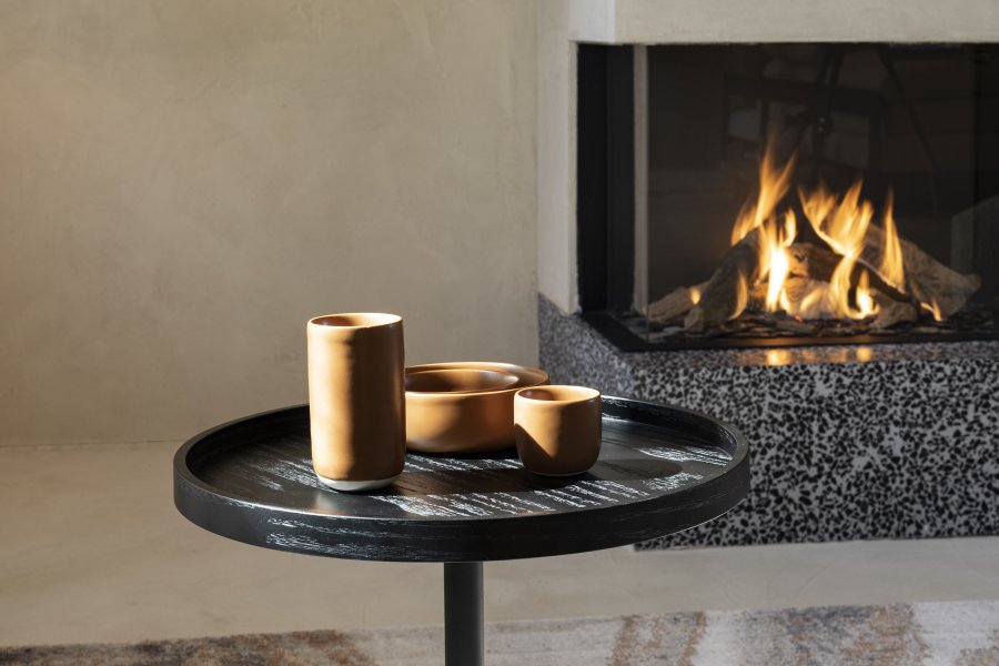 ZUIVER Jason sidebord, rund - sort egetrsfinér og metal (46)