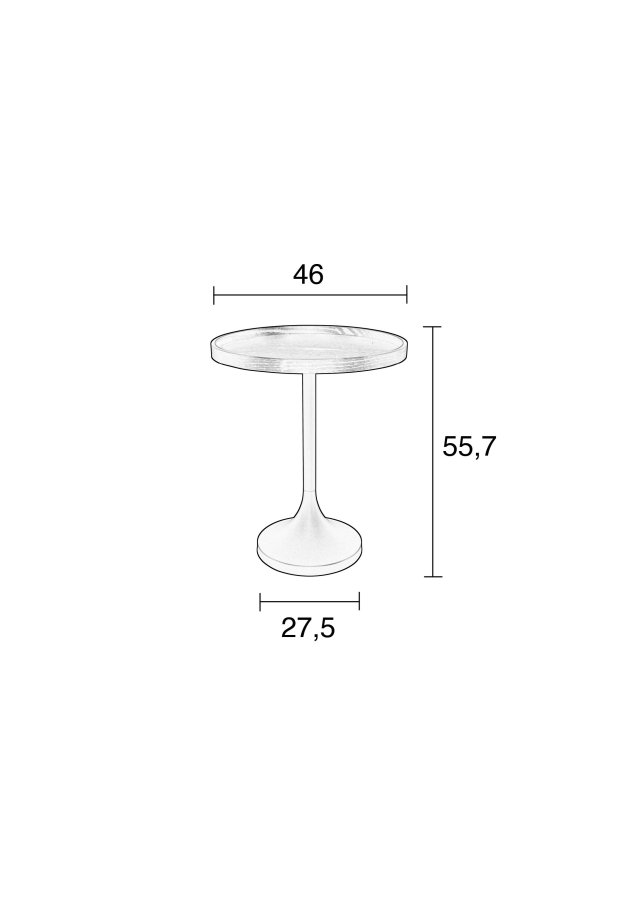 ZUIVER Jason sidebord, rund - sort egetrsfinér og metal (46)