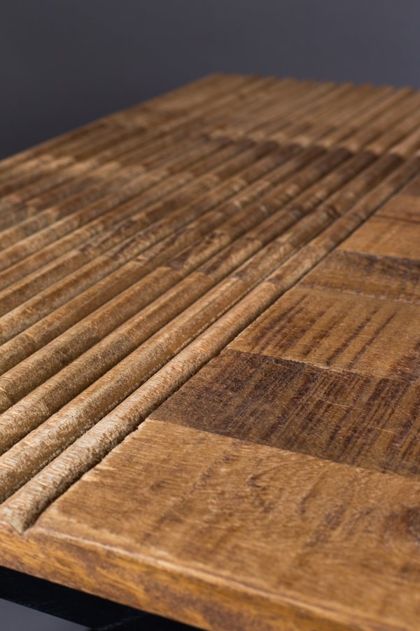 DUTCHBONE Randi sofabord, rektangulr - brun mangotr og stl (110x60)