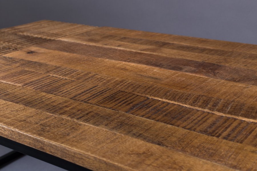 DUTCHBONE Randi sofabord, rektangulr - brun mangotr og stl (110x60)