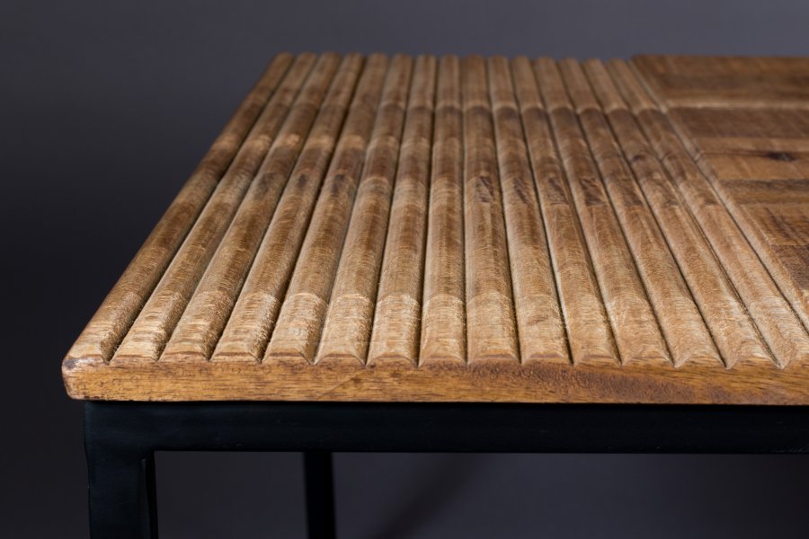 DUTCHBONE Randi sofabord, rektangulr - brun mangotr og stl (110x60)