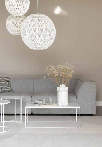 ZUIVER Glazed sofabord, rektangulr - hvid keramik og jern (93x42.5)