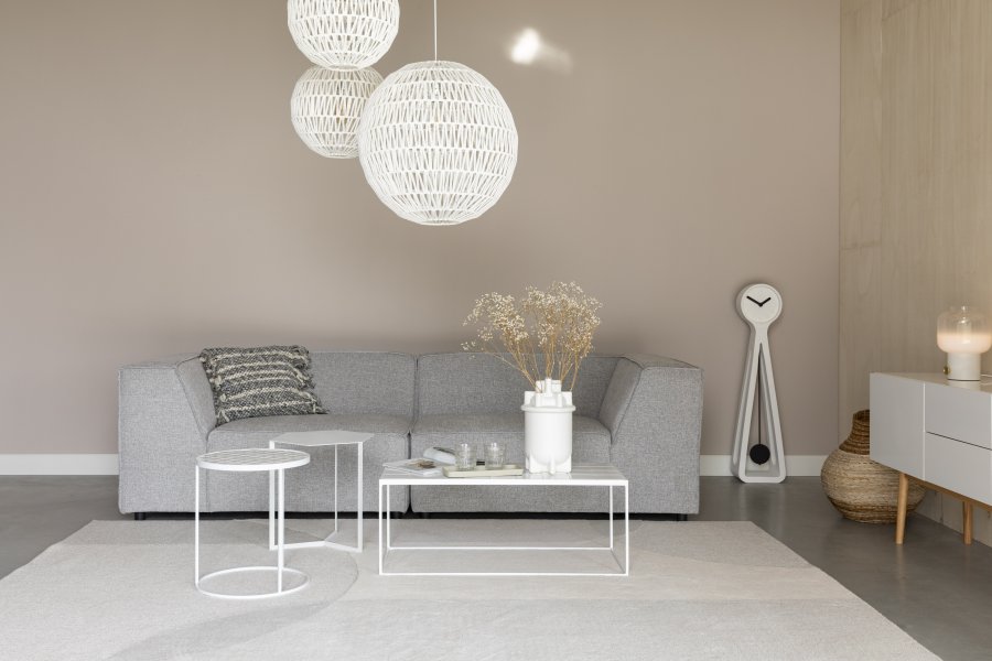 ZUIVER Glazed sofabord, rektangulr - hvid keramik og jern (93x42.5)