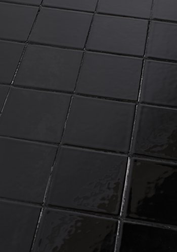 ZUIVER Glazed sofabord, rektangulr - sort keramik og jern (93x42.5)