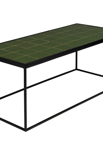 ZUIVER Glazed sofabord, rektangulr - grn keramik og jern (93x42.5)