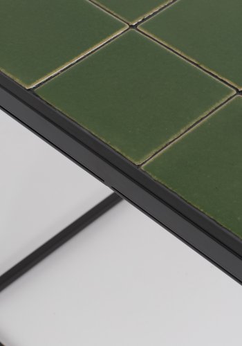 ZUIVER Glazed sofabord, rektangulr - grn keramik og jern (93x42.5)