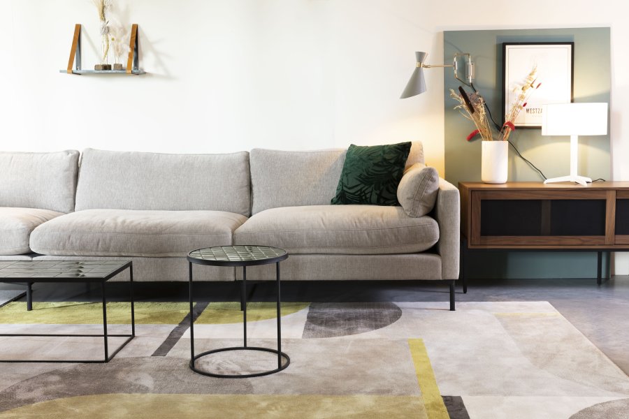 ZUIVER Glazed sofabord, rektangulr - grn keramik og jern (93x42.5)