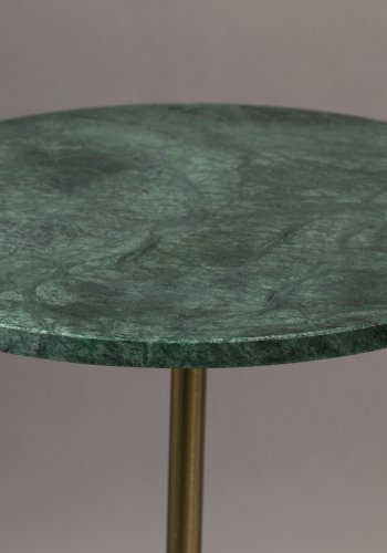 DUTCHBONE Gunnar sidebord, rund - grn marmor og messing jern (37,5)